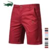 Bermuda 100% Algodão Sólidos 2023 Novo Verão, de Alta Qualidade Casual Business Social Cintura Elástica, 10 Cores - Image 10